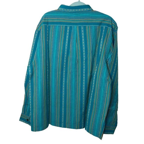 F*cking Awesome Mens Shirt Green Size 2X Striped Button Down Long Sleeve New - Picture 2 of 14